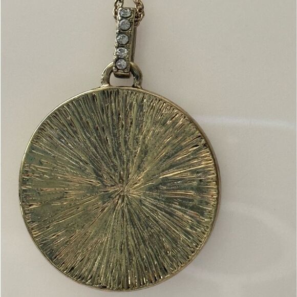 LOVE Rhinestone Medallion Pendant Necklace - Picture 6 of 9